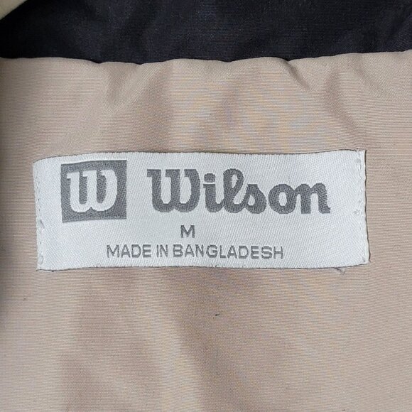 Wilson Mens Y2K Black Beige Colorblock Windbreaker Jacket Pant Track Suit Set M - Picture 14 of 16